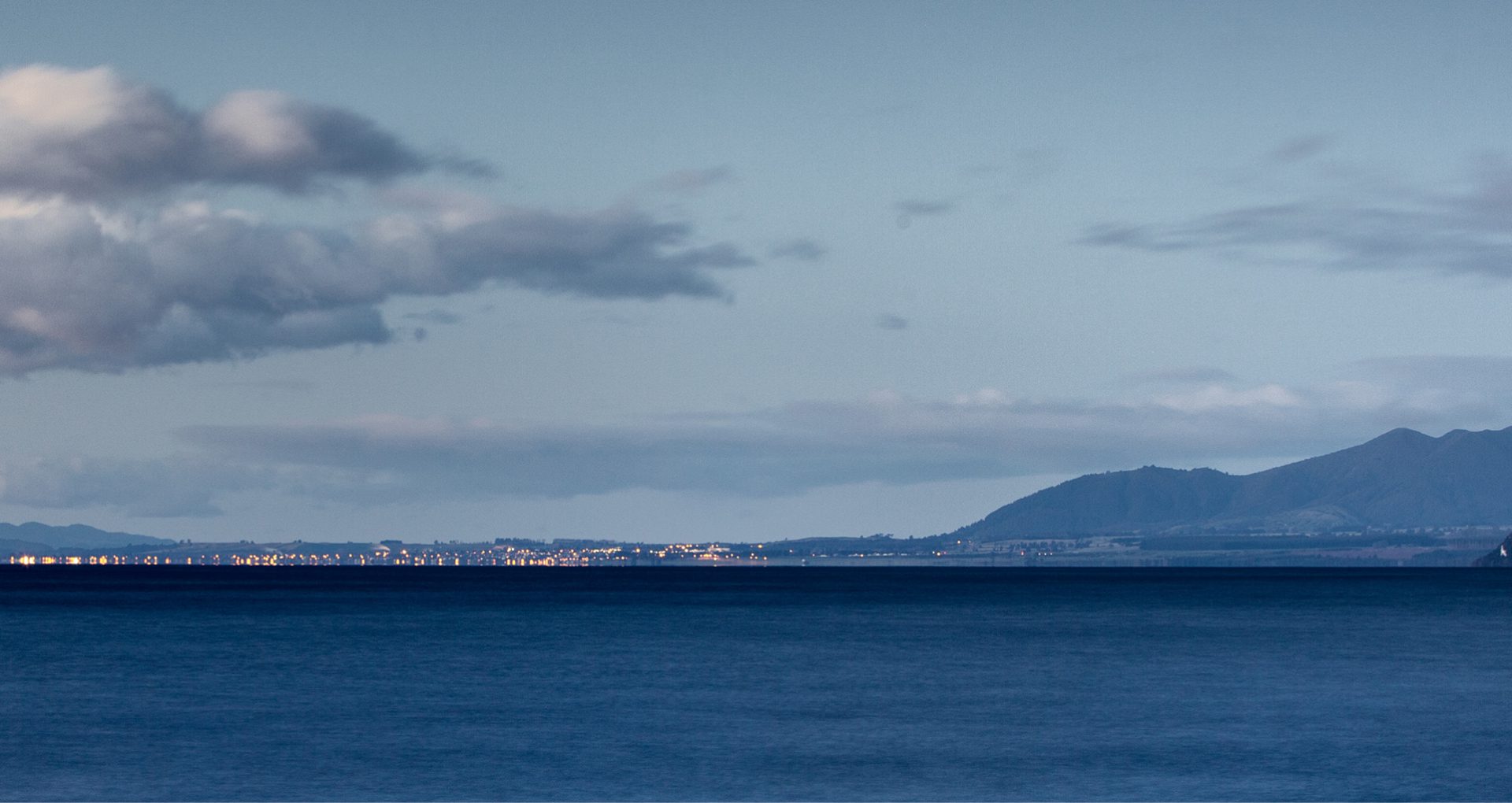 Taupo town across the lake.